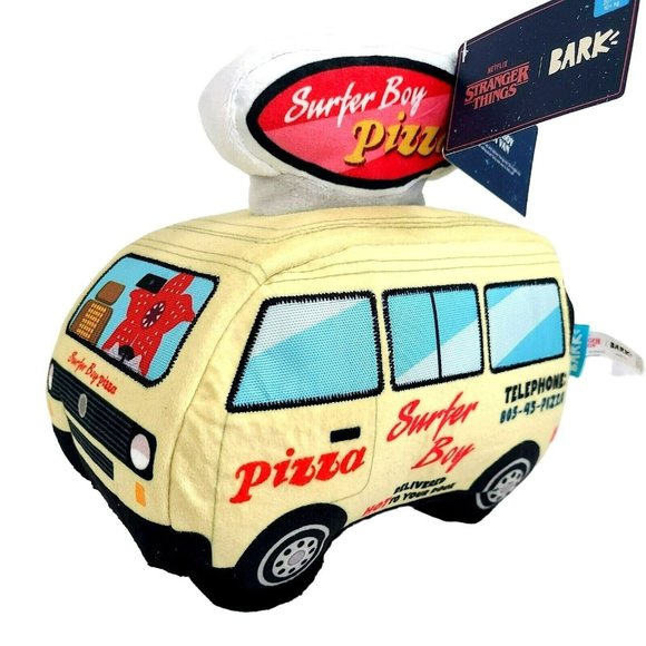 NWT Bark Box Stranger Things Dog Toy Surfer Boy Pizza Van Size M/L Surprise Toy - Picture 1 of 9